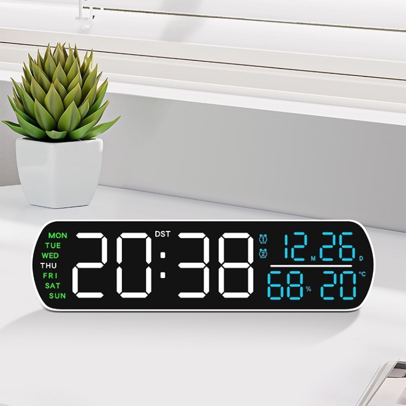 Digital Timer Countdown - LED 알람 시계, 온도/습도/날짜/요일 표시, 듀얼