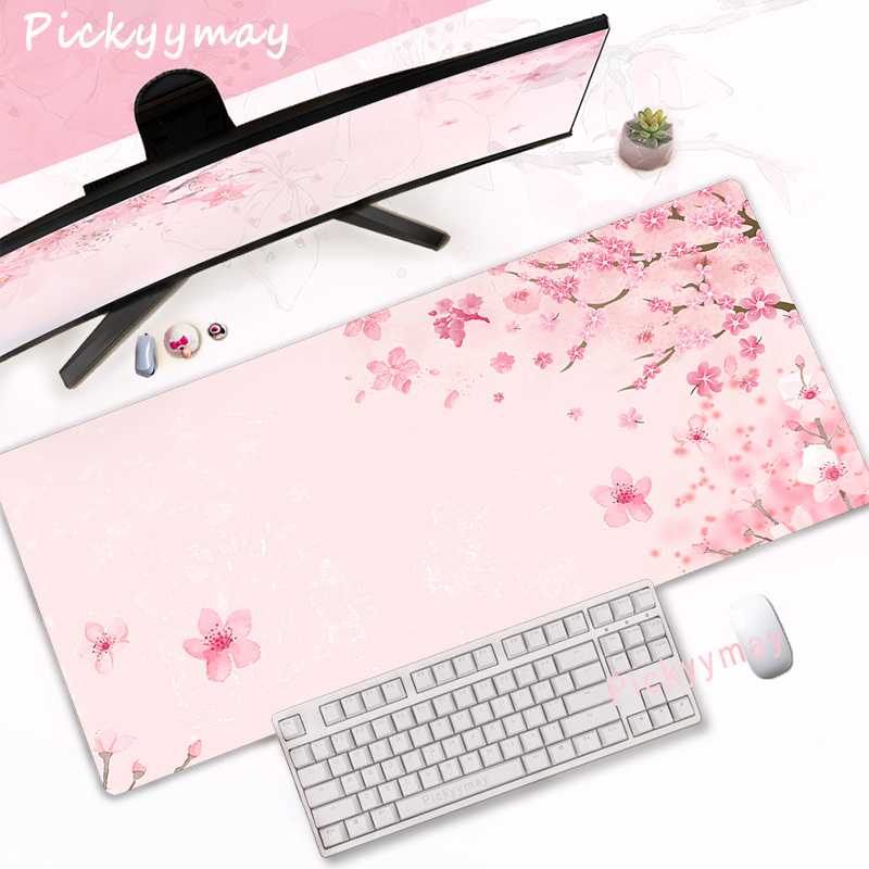 핑크 벚꽃 마우스 패드 홈 컴퓨터 테이블 대형 Pc 마 - Office Desk Tech Accessories 리뷰 및 가격