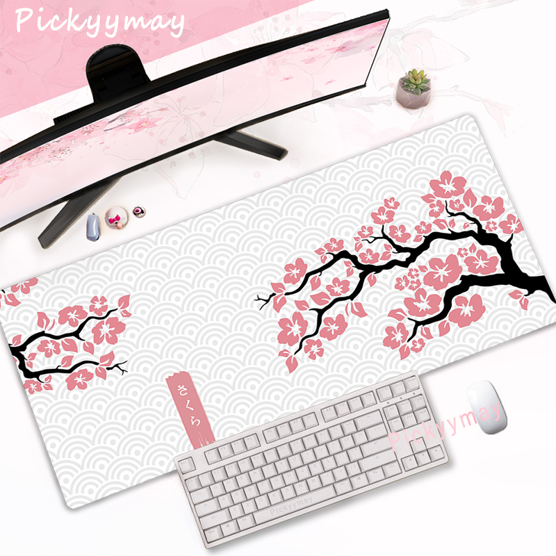 핑크 벚꽃 마우스 패드 홈 컴퓨터 테이블 대형 Pc 마 - Office Desk Tech Accessories 리뷰 및 가격