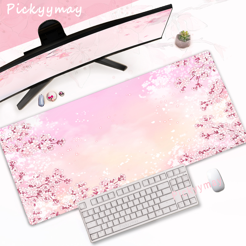 핑크 벚꽃 마우스 패드 홈 컴퓨터 테이블 대형 Pc 마 - Office Desk Tech Accessories 리뷰 및 가격