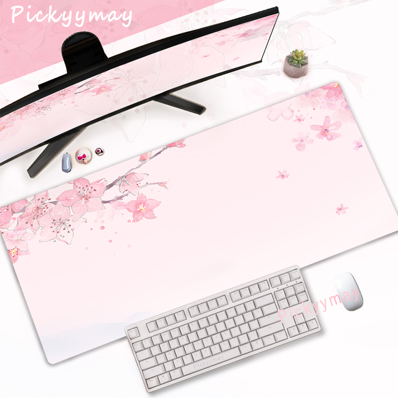 핑크 벚꽃 마우스 패드 홈 컴퓨터 테이블 대형 Pc 마 - Office Desk Tech Accessories 리뷰 및 가격