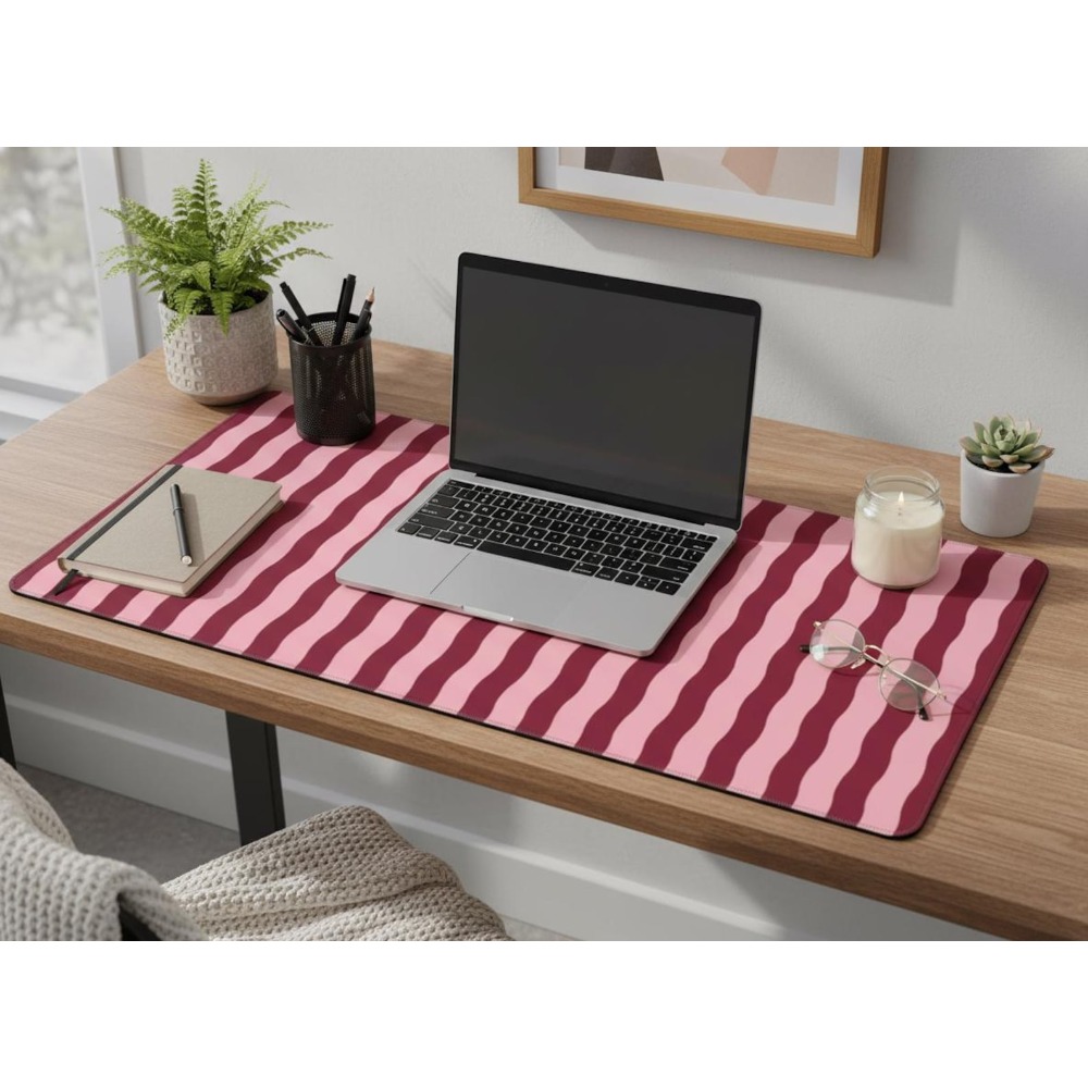 핑크 버건디 물결무늬 데스크 매트, 대형 논슬립 마우스 - Office Desk Tech Accessories 리뷰 및 가격