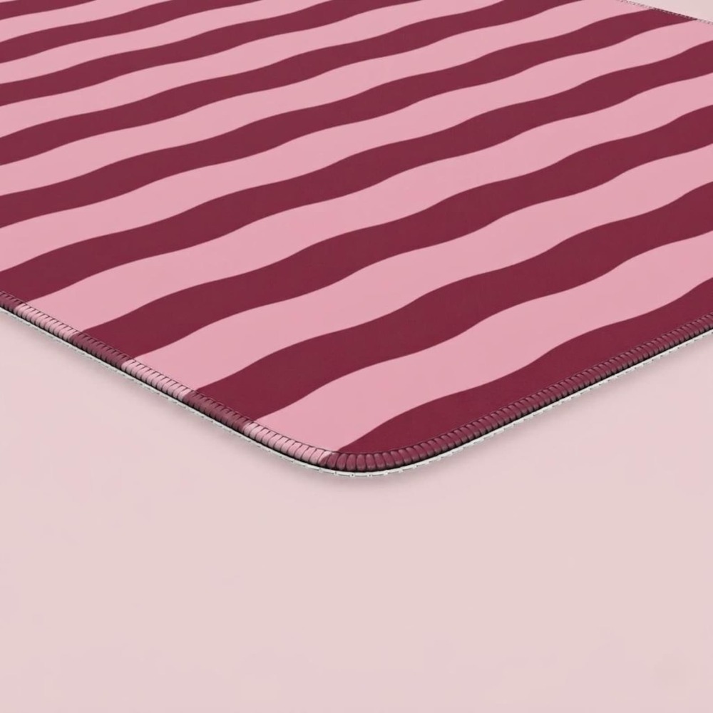 핑크 버건디 물결무늬 데스크 매트, 대형 논슬립 마우스 - Office Desk Tech Accessories 리뷰 및 가격