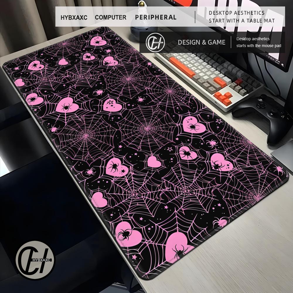 90x40 흰색 또는 분홍색 거미줄 하트 데스크 매트  - Office Desk Tech Accessories 리뷰 및 가격