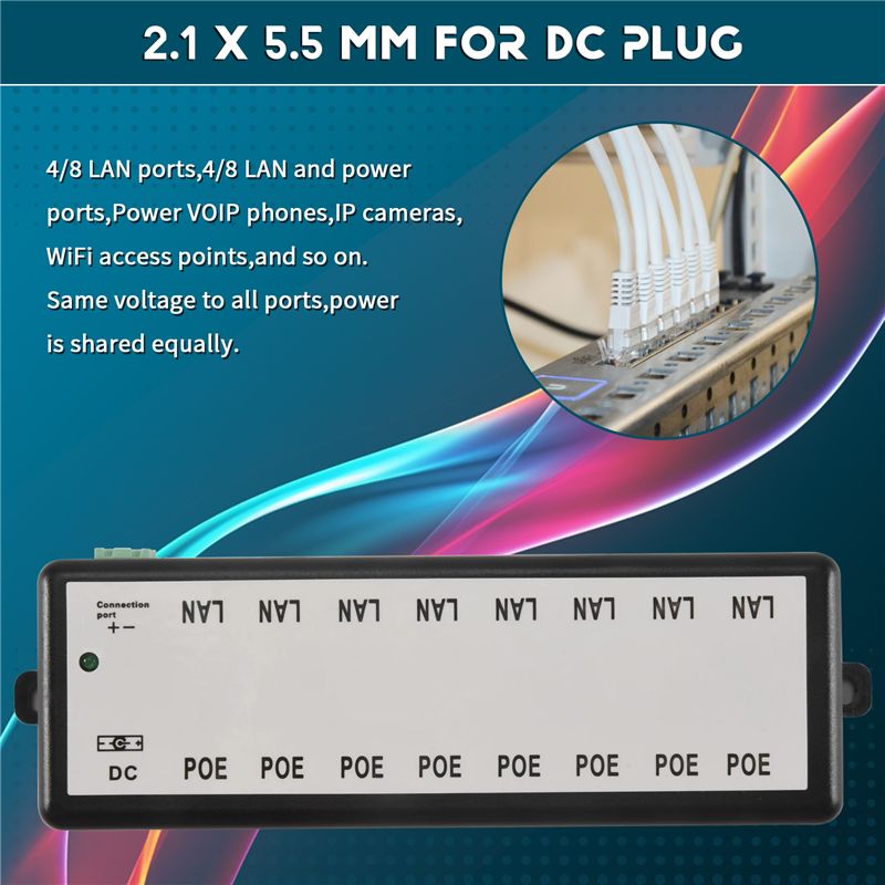 PHILE-8 포트 Poe 인젝터 Poe 분배기 CCT - Power Over Ethernet 리뷰 및 가격
